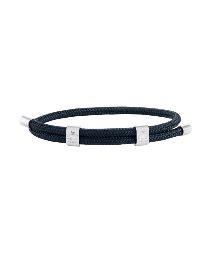 Pig & Hen Herren-Armband Little Lewis DBL navy/silver