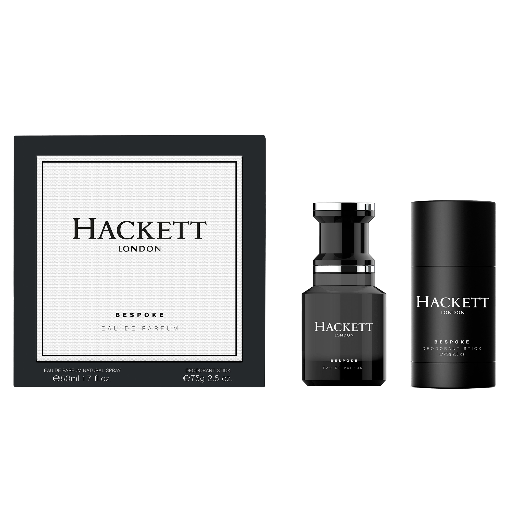 Hackett Bespoke Gift Set = E.d.P. Nat. Spray 50 ml + Deo Stick