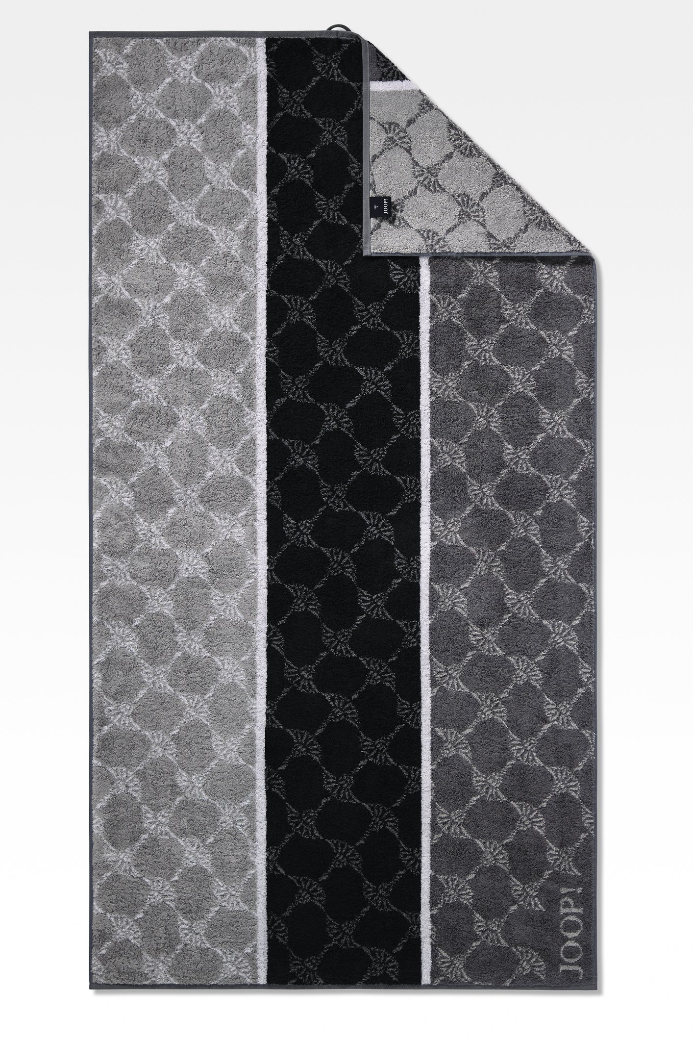 Joop! Signature Cornflower Stripes Duschtuch 80x150 schwarz