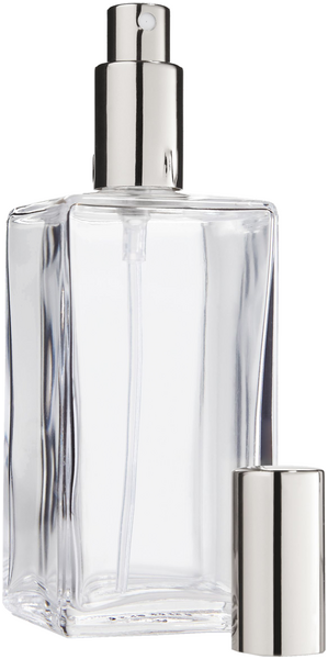 Fantasia Klarglas-Flasche, viereckig, Kappe, Zerstäuberpumpe