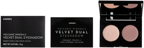 Korres Black Volcanic Minerals Velvet Dual Eyeshadow Palette
