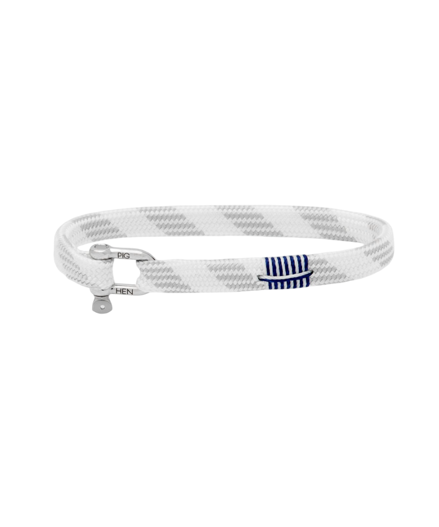 Pig & Hen Herren-Armband Vicious Vik white-light grey/silver