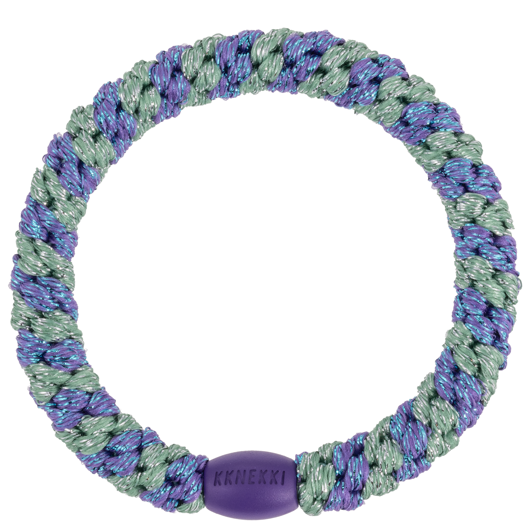 Kknekki Purple green glitter stripe