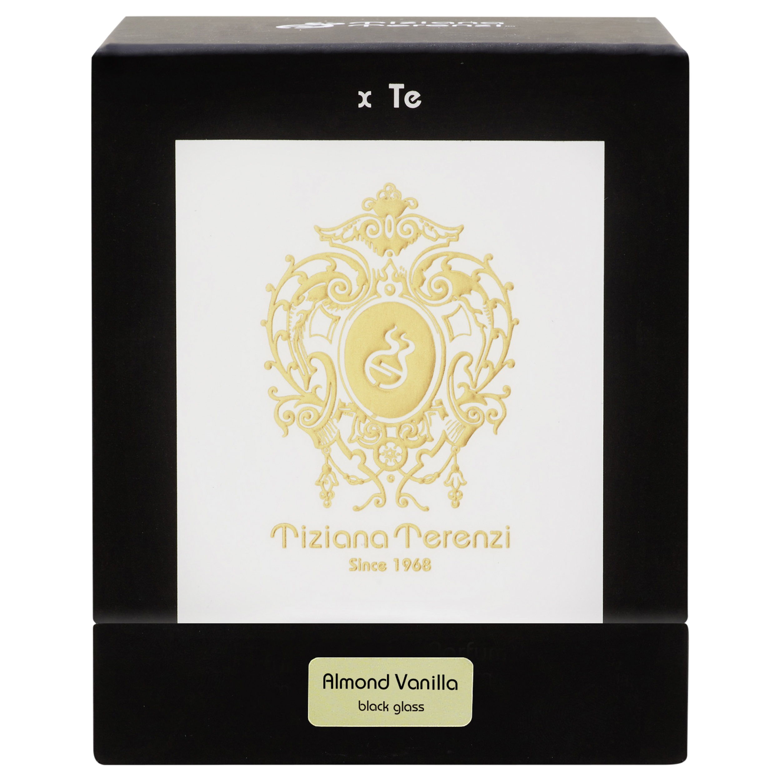 Tiziana Terenzi Almond Vanilla Candle small Black Glass with Lid