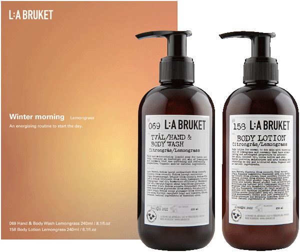 L:A Bruket Winter Morning Set Lemongrass