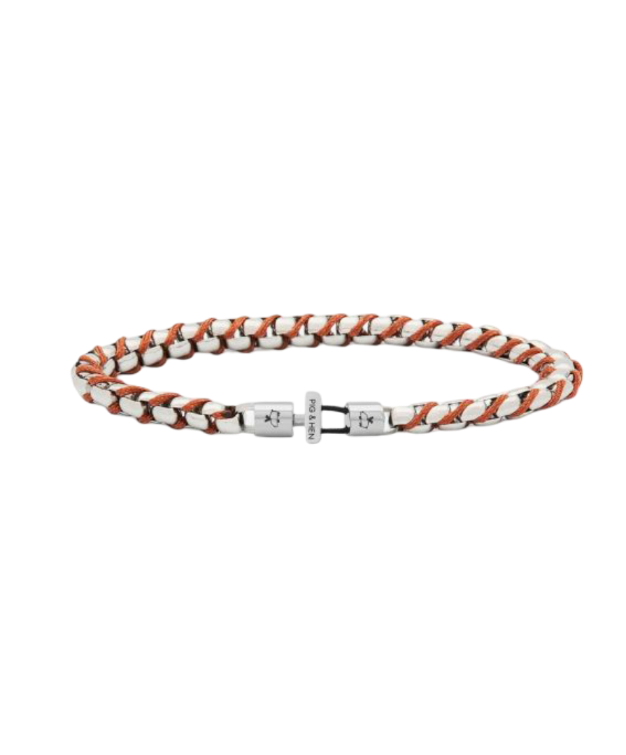 Pig & Hen Herren-Armband Catena Venetian S O autumn red/silver | Parfümerie Godel
