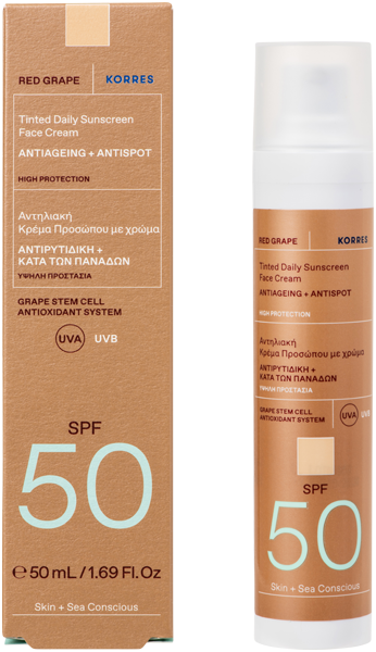 Korres Red Grape Getönte Sonnencreme Anti-Ageing + Anti-Spot SPF 50