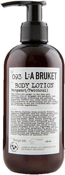 L:A Bruket 093 Body Lotion Bergamot/Patchouli Cosmos Natural Certified L:A Bruket 093 Body Lotion Bergamot/Patchouli Cosmos Natural Certified