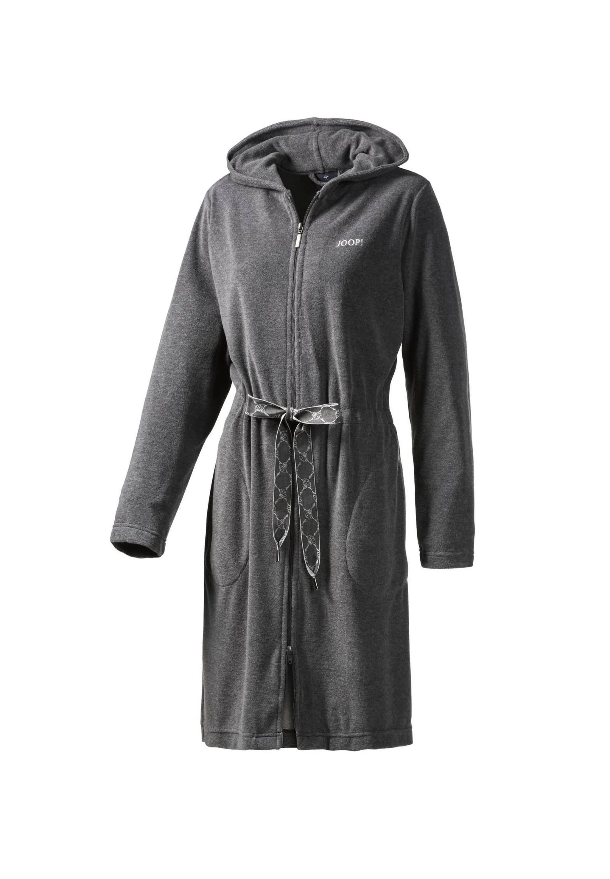 Joop! Kurzmantel Damen mit Kapuze,Tunnelzug und Reißverschluß, extraleicht, grau-melange Joop! Kurzmantel Damen mit Kapuze,Tunnelzug und Reißverschluß, extraleicht, grau-melange